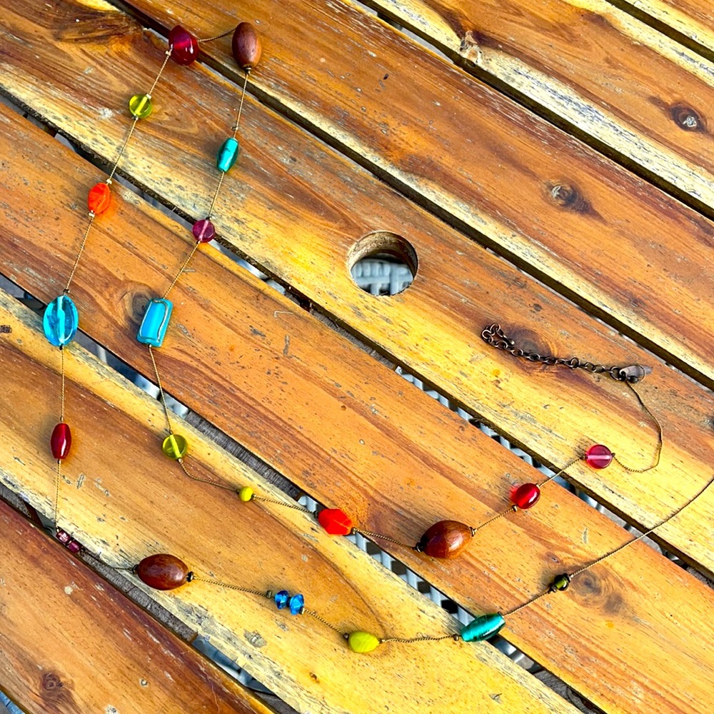 New York & Co Long Beaded Necklace